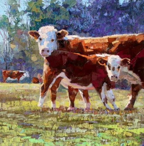 Cow and Calf by Robert Moore